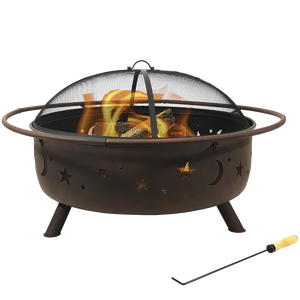 Brasero moderne en acier avec écran anti-étincelles, finition haute température, mobilier de jardin et d'intérieur, barbecue, accessoires de jardin - Product Image 1