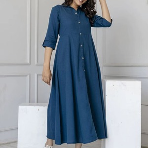 Robe mi-longue en coton d'excellente qualité, élégante et confortable pour le bureau ou les brunchs du week-end, disponible à un prix abordable - Product Image 6