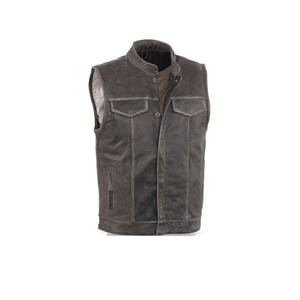 Gilet de moto gilet de moto en cuir à poche à dessin rapide - Product Image 1