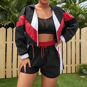 Conjunto de pantalones cortos cortavientos transpirables a la moda para mujer para verano ropa informal con estampado Technics conjunto de pantalones cortos cortavientos - Product Image 5