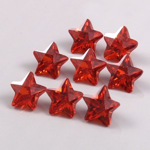 Pierre précieuse en vrac de forme d'étoile de saphir rouge pour la fabrication de bijoux - Product Image 2