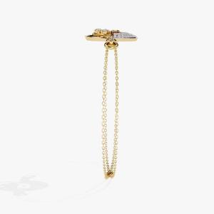 Pulsera DE TENIS minimalista con diamantes dorados, pulsera apilable de moissanita, regalo de aniversario romántico para esposa - Product Image 2