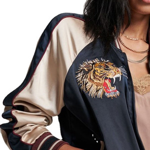 Chaqueta universitaria de satén resistente para mujer, ajustada, manga larga, diseño con cremallera, tela transpirable de alta calidad, Invierno ecológico - Product Image 4