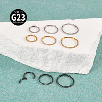 ASTM F136 Titane Septum Clicker Nez Côté Micro insert Zircon Anneau Articulé Segment Cartilage Hoop Boucle D'oreille Piercing En Gros