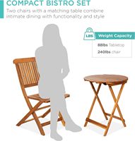 Mesa de comedor plegable de teca maciza y silla plegable estilo moderno para restaurante y cafetería conjunto de muebles de exterior