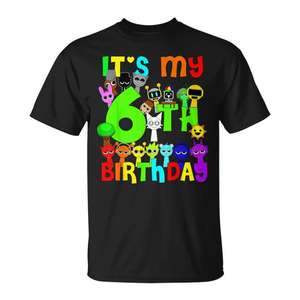 T-shirt Sprunky Happy 6th Birthday per ragazzi e ragazze, ideale per feste e regali - Product Image 1