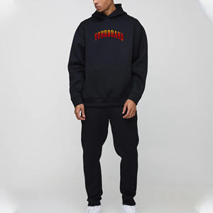 Conjunto de chándal de dos piezas de algodón 100% con ambiente deportivo para uso diario informal y para el gimnasio - Product Image 4