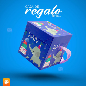 Set di 3 Scatole Regalo in Cartone per Festa di Compleanno a Tema Elefante - Colori Assortiti - Product Image 2