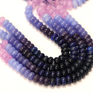 ลูกปัดรูปผลึกควอตซ์สีม่วงลาเวนเดอร์สีฟ้าคุณภาพระดับ AAA ขนาด7-8มม. - Product Image 2