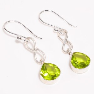 Top Selling Green Peridot Gemstone Flower Faceted <b>Vintage</b> Bohemian 18K <b>Gold</b> Plated Dangle Drop Women <b>Earrings</b> Manufactures - Product Image 3