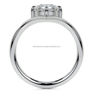 แหวนทรงบากรูปตัววีมีทรงกลม VVS Moissanite เพชรเครื่องประดับเพชรสำหรับโอกาสคริสต์มาส - Product Image 4