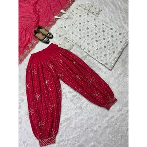 Conjunto de Salwar Patiala de Fiesta para Mujer de Diseñador, Incluye Top y Dupatta - Product Image 4