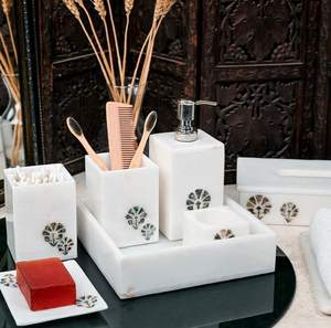 ชุดเครื่องจ่ายผ้าเช็ดปากหินอ่อนคุณภาพสูงอุปกรณ์ในห้องน้ำดีไซน์ชั้นนำ - Product Image 3