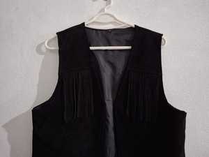 Por encargo de diseño único sin mangas de hueso con cuentas de estilo vaquera chalecos de cuero - Product Image 3