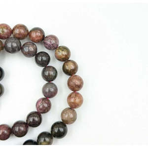 Perles rondes polies naturelles multicolores de 8 mm, pierres précieuses taillées brillamment - Rouge et Jaune pour la fabrication de bijoux avec certificat IGI - Product Image 2