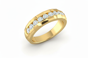 Modern Channel Set Diamond Anniversary <b>Band</b> <b>Ring</b> For Women's - Product Image 4