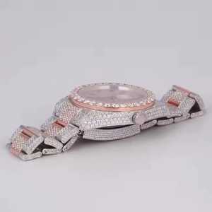 นาฬิกาเพชรโมอิสสีทองหรูหราระดับไฮเอนด์สำหรับผู้ชายและผู้หญิงพร้อมกลไกการเคลื่อนไหวสายสแตนเลส - Product Image 2