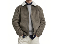 Manteau en toile tissée de luxe pour homme LAYENNE, décoration en fourrure de mouton, col rond, double boutonnage, grande taille, imperméable, motif à carreaux, polaire