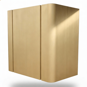 Architectural Box Brass Handcrafted 16 Gauge <strong>Range</strong> <strong>Hood</strong> Wall Mount Luxury Custom Curved Face <strong>Vent</strong> <strong>Hood</strong> for Designer Kitchens - Product Image 5