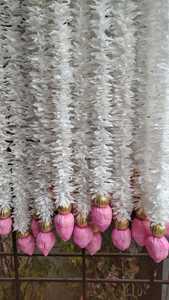 Jazmín suave con brotes de loto, telón de fondo esponjoso de flores Mala, decoración de boda, aspecto Natural, decoración de manto de fiesta de boda americana - Product Image 2