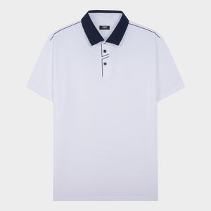 Aristino Homme Blanc APSG18AS1 Golf pour Chemise Manches Courtes Design Solide Smart Casual 88% Polyester 12% Spandex à Prix Chaud - Product Image 1