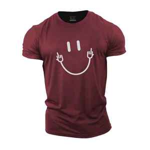 Top vente hommes T-Shirt été mode taille personnalisée 100% coton à manches courtes nouveau Design personnalisable taille hommes T-Shirt smiley - Product Image 4