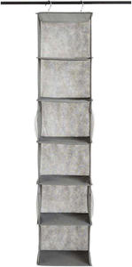 ตู้เสื้อผ้าแบบแขวน 6 ชั้น แข็งแรง ทนทาน ผลิตจากผ้าไม่ถักทอ เป็นมิตรกับสิ่งแวดล้อม ป้องกันฝุ่น พับเก็บได้ ดีไซน์ทรงสี่เหลี่ยมผืนผ้า เคลือบเงา สำหรับจัดเก็บ - Product Image 2