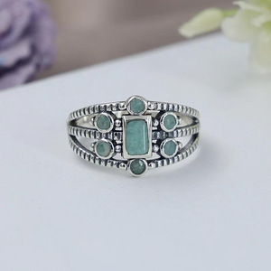 แหวนดีไซน์ใหม่สำหรับผู้หญิง ประดับด้วยพลอยอะเมโซไนต์หลากหลายสี ประจำเดือนสิงหาคม ทำจากเงินแท้ 925 ของขวัญสำหรับเธอในวันเกิด งานแต่งงาน จำหน่ายจำนวนมาก - Product Image 1