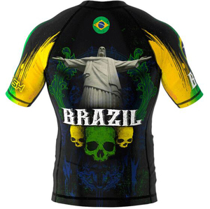 OEM MMA Tissu anti-éruption Sublimation Bjj pour hommes manches longues compression jiu jitsu muay thai collants de sport ajustés pour chemise - Product Image 3