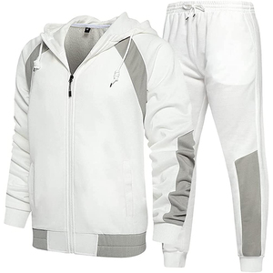 Custom Winter Oversized Hoodies Tracksuit <b>Embroidery</b> Zip-Up Heavyweight Cotton Fleece Lining Straight Pants 2-Piece <b>Set</b> for Men - Product Image 1