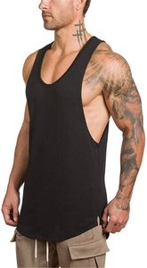 G-Unit Style <b>Men's</b> Fitness Tank Tops Custom Logo Print Cotton Square Cut Muscle Rib <b>Singlet</b> <b>Men's</b> Clothing - Product Image 2