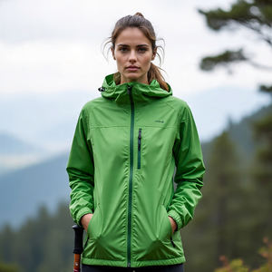 Vestes Softshell à séchage rapide pour femmes coupe-vent à capuche à fermeture éclair complète pour la randonnée Streetwear manteau de pluie avec matériau de remplissage en coton - Product Image 4