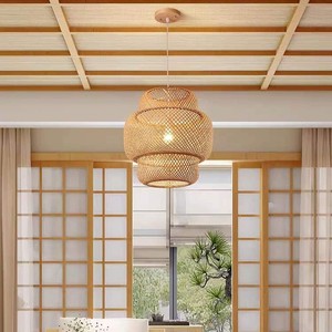 TienPhong, venta al por mayor, 2025, lámpara colgante de bambú Natural tejida a mano, pantalla en forma de cúpula para sala de estar, dormitorio, cocina, comedor - Product Image 4