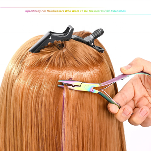 Alicates Profesionales para Extensiones de Cabello, Kit de Herramientas de Acero Inoxidable, Alicates para Cerrar y Remover Microperlas, Gancho y Dispositivo de Extracción de KKZ - Product Image 4