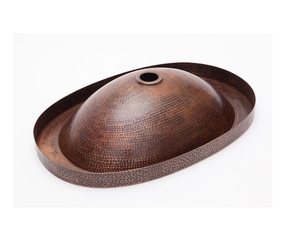 Classique Antique Look Ovale Cuivre Bar Évier Cuivre Double Paroi À La Main Évier En Cuivre De Luxe Mat Personnalisé Fabricant Fournisseur - Product Image 2