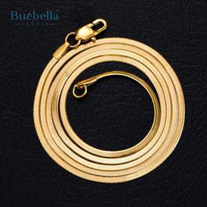 Collar de Cadena Espiga de 3mm en Plata de Ley 925 Chapada en Oro de 14K, Estilo Hip Hop, Collares de Moissanita Premium para Hombre, BUEBELLA - Product Image 4