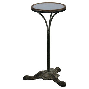 Table basse ronde de style vintage en bois d'acacia massif avec base en fer noir pour café, restaurant, mobilier de salle à manger, prix bas - Product Image 2