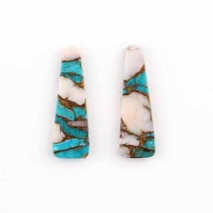 Haute qualité 8x16mm plat trapèze rose opale cuivre Turquoise calibré pierres précieuses en vrac pour la fabrication de bijoux boucles d'oreilles pendantes - Product Image 5