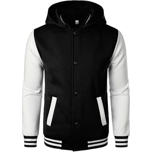 Chaqueta de béisbol universitaria para hombre con logotipo personalizado bordado chaqueta universitaria negra con Letterman para parejas - Product Image 1