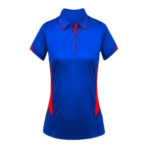 Chemise pour femme en coton respirant et écologique de style anglais à manches courtes avec logo personnalisé en relief sur le devant et tissage tricoté - Product Image 1