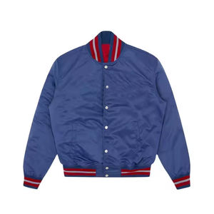 Chaquetas Varsity de Satén para Hombre al por Mayor 2025, Estilo Urbano, Satén Liso, Logotipo Personalizado, Servicio OEM para Universidades y Colegios de Béisbol - Product Image 1