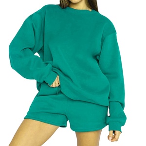 Conjunto de Sudadera y Pantalones Cortos Casuales Personalizados para Hombre, Otoño Invierno, Talla Grande, Mezcla de Algodón y Poliéster, Cuello Redondo, 2 Piezas, Cintura Elástica, Secado Rápido - Product Image 4