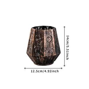 Lanterne de table décorative vintage en métal bronze de style marocain fait à la main pour Pâques, Noël et événements à la maison - Product Image 4