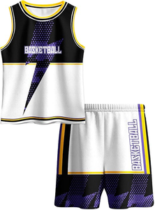 Maillots de basket-ball pour enfants, garçons et filles, ensembles de maillots en maille sans manches, uniformes d'entraînement sportif pour jeunes - Product Image 5