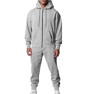 Ensemble de survêtement en molleton pour homme Reklo Industries, sweat à capuche et pantalon de jogging, vêtements décontractés d'hiver, coupe régulière, poids lourd 360g, 100% coton - Product Image 1