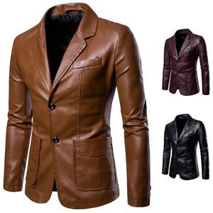 Real Lambskin Casual Mens <b>Leather</b> Blazers <b>Coats</b>/custom Demand Men <b>Leather</b> Blazers - Product Image 3