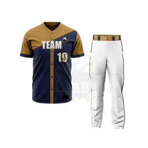 Uniformes de béisbol al mejor precio, conjuntos de talla grande, personalizables, 100% poliéster, transpirables, de secado rápido, de alta calidad, recién llegados - Product Image 1