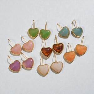 Pendientes de Plata 925 con Gema de Calcedonia Naranja en Forma de Corazón - Oferta de San Valentín - Product Image 5