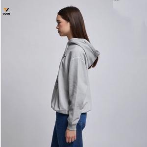 2025 chaud femmes couleur unie à manches longues cordon court pull décontracté sweat femmes DTG sweats à capuche imprimés - Product Image 4