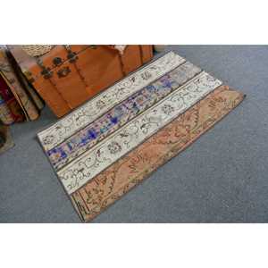 2.7x4.5 ft Turkish Vintage Patchwork Rug Eco-Friendly <b>Brown</b> <b>Wool</b> Rug with Latex Backing Small Rug - Product Image 1